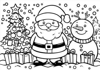 Tree santa snowman