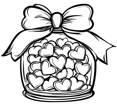 Hearts in jar
