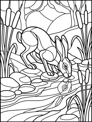 Bunny Stained Glass 2
