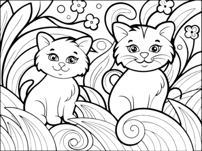 2 Cats In The Garden