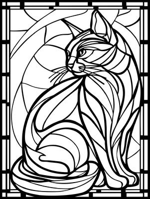 Cat Stained Glass 02