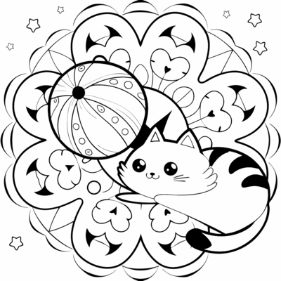 Cat With Ball