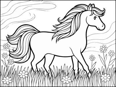 Horse In A Meadow 01