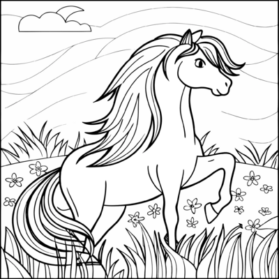 Horse In A Meadow 02