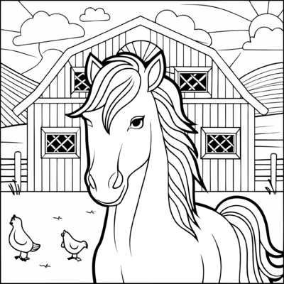 Horse On A Farm 01