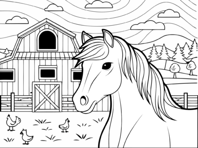 Horse On A Farm 02
