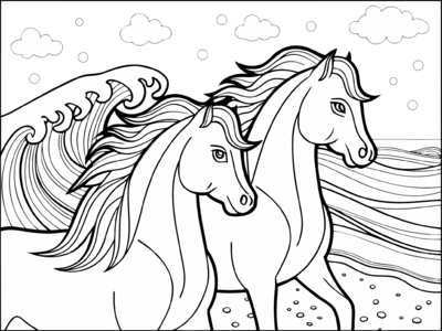 Horse On The Beach 02