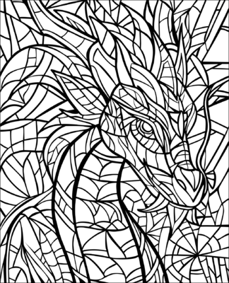Dragon Stained Glass 01