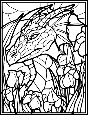 Dragon Stained Glass 03