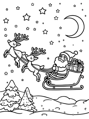 Santa Claus And Reindeer