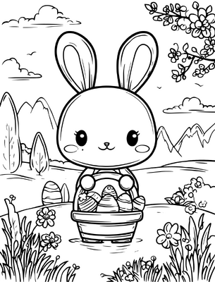 Easter Bunny In Forest