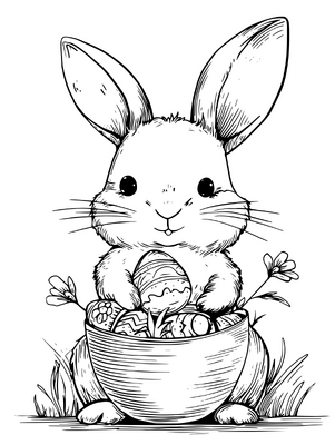 Easter Bunny With Eggs