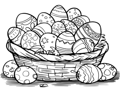 Easter Eggs In Basket