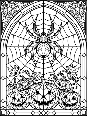 Halloween Spider Stained Glass