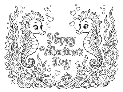 Valentines Day Sea Horses