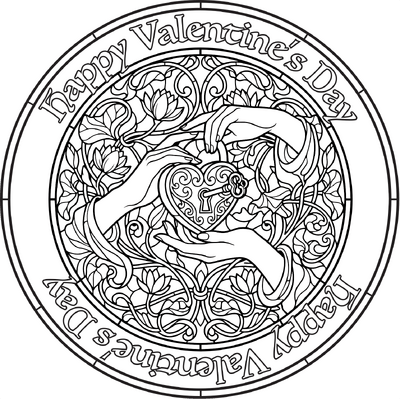 Valentines Day Stained Glass