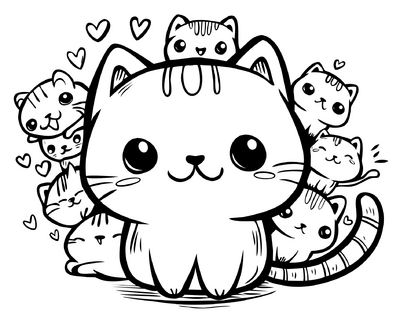 Cat And Kittens