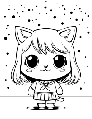 ColoringOnline Coloring Page Cat Girl