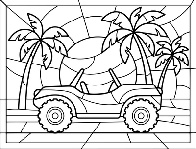 Car On Stained Glas