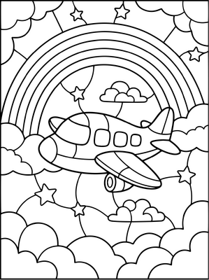 Stained Glass With Plane