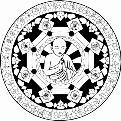 Tibetan Round Mandala Monk