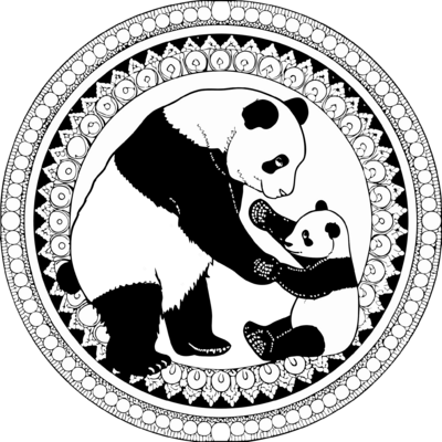 Tibetan Round Mandala Panda