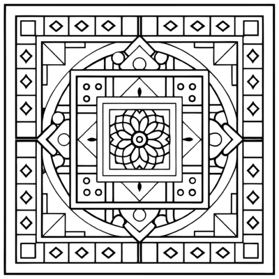 Tibetan Square Mandala 04