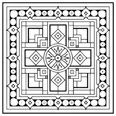 Tibetan Square Mandala 06