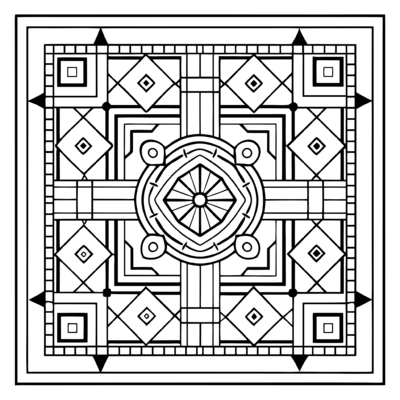 Tibetan Square Mandala 07