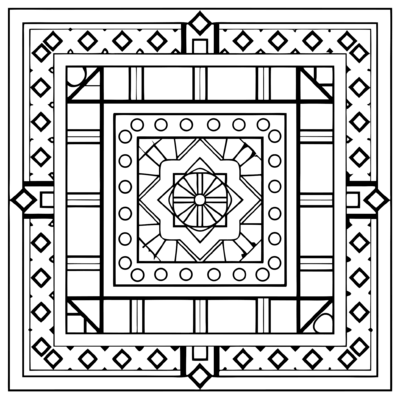 Tibetan Square Mandala 08