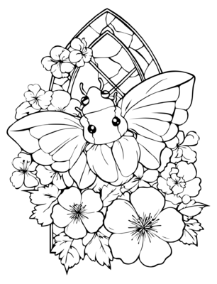 Flowers And Moth