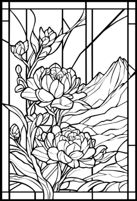Flowers Stained Glass 01