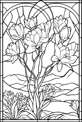 Flowers Stained Glass 02