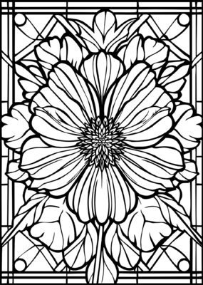 Flowers Stained Glass 03