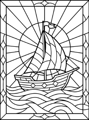 Sailboat In Stained Glass