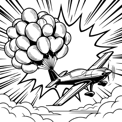 Plane On Balloons