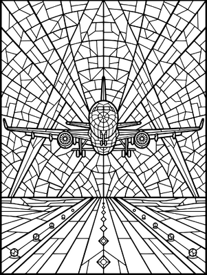 Stained Glass With Airplane